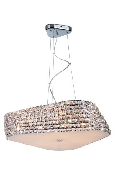 Linea Verdace Trium crystal pendant light chrome 65 cm Ø, 6x G9