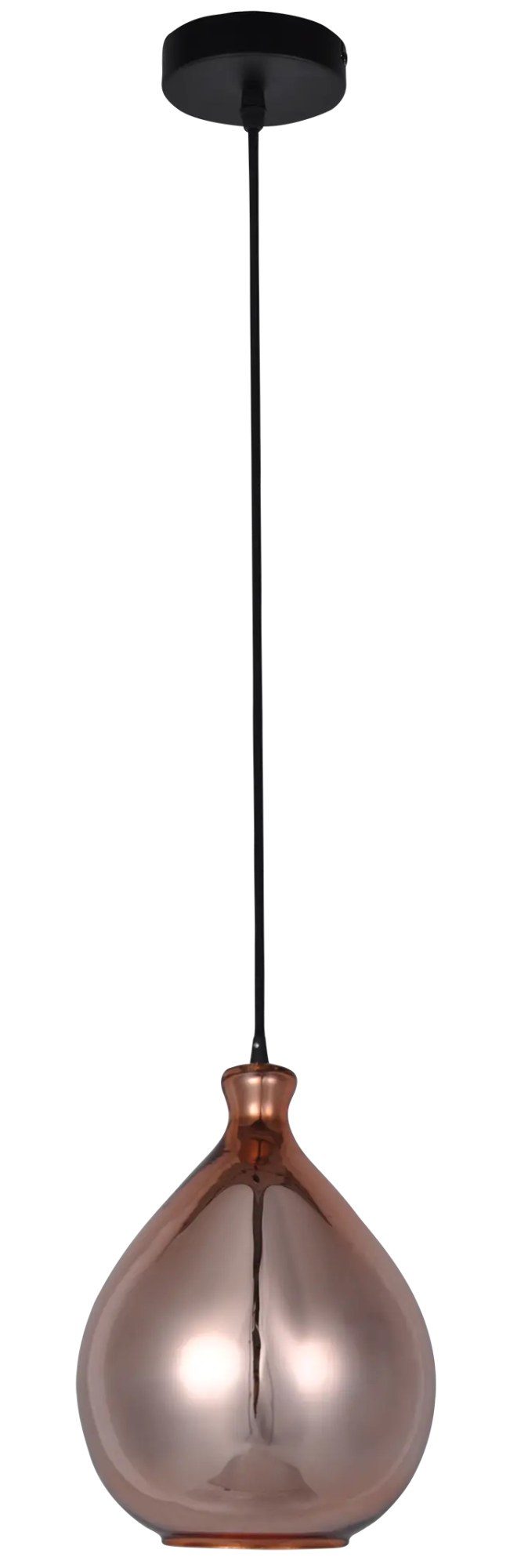 Fantasia Sonos Glas-Hängelampe Birnenform Roségold Mattschwarz Ø23cm
