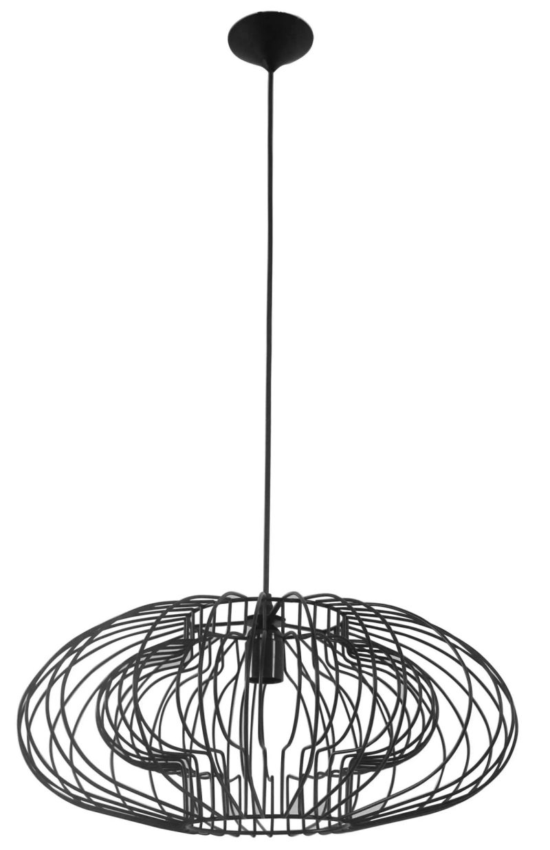 Fantasia Strings suspension noire géométrique Ø500mm E27 métal