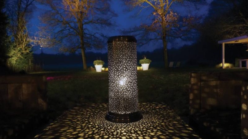 Authentage Windlicht buiten messing cilinder brons, 205/570mm