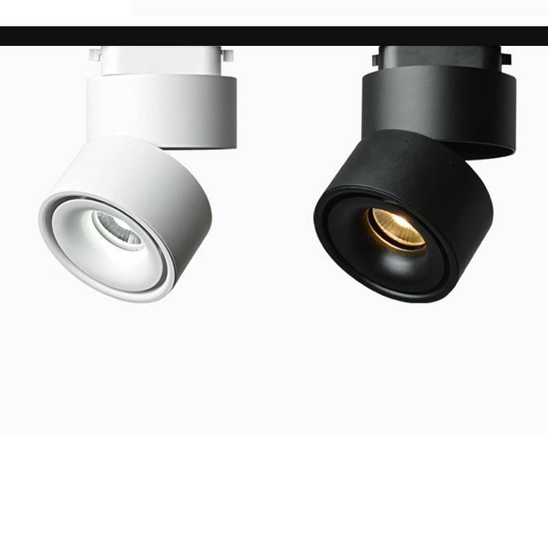 Spot LED sur rail 20W blanc ou noir, triphasé