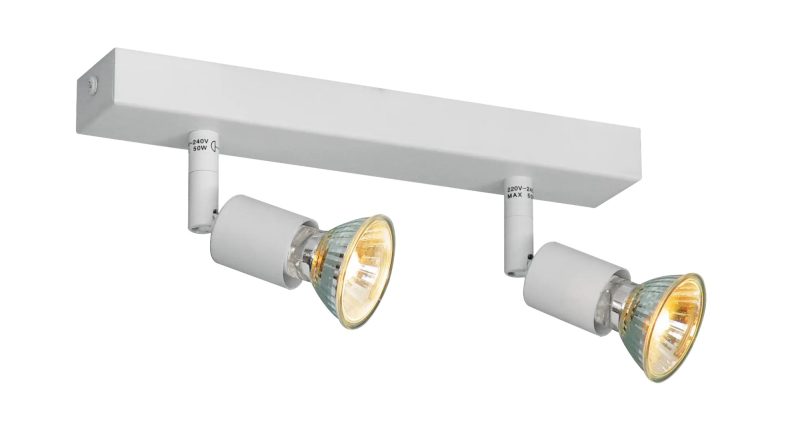 Fantasia Rune ceiling light 2x GU10 white metal adjustable dimmable