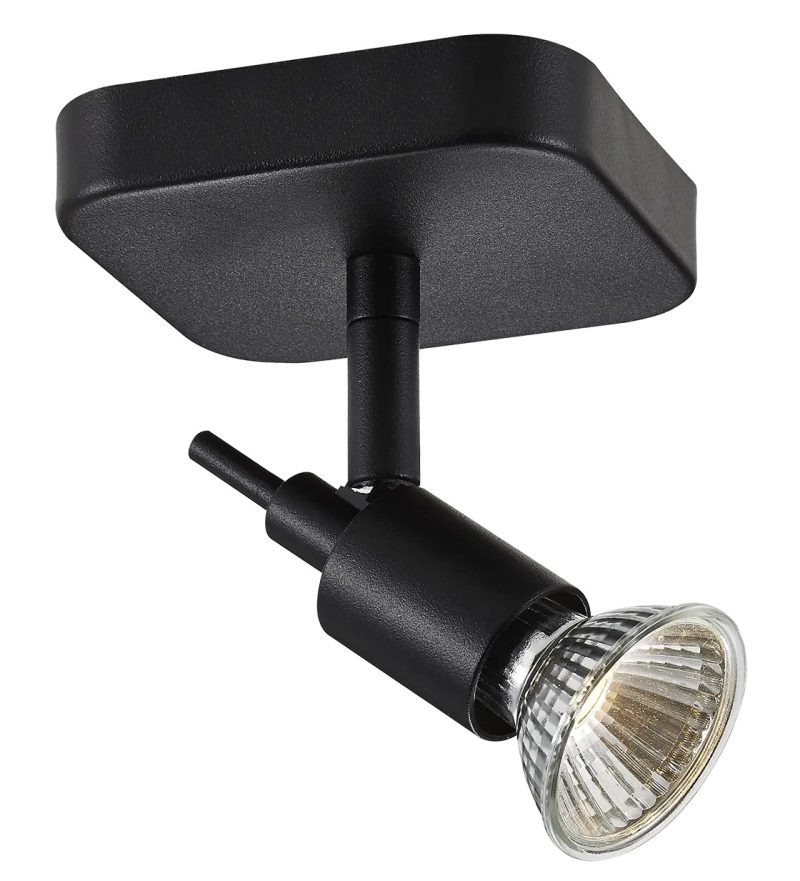 Fantasia Sonar II Deckenleuchte schwarz, GU10-Spot am Stab, 5W LED dimmbar