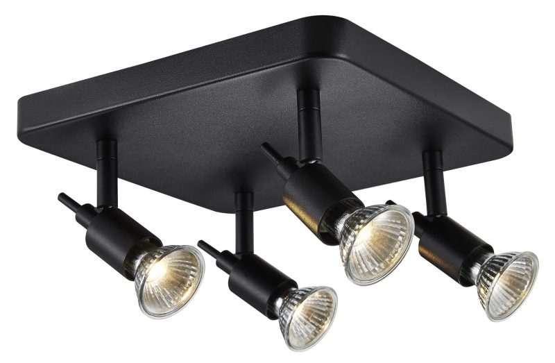 Fantasia Sonar Deckenleuchte 4 GU10-Spots schwarz, 4x5W LED dimmbar
