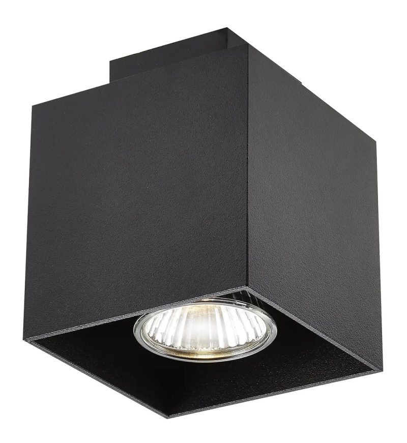 Fantasia Kubo ceiling light black aluminium GU10 square 90x90mm