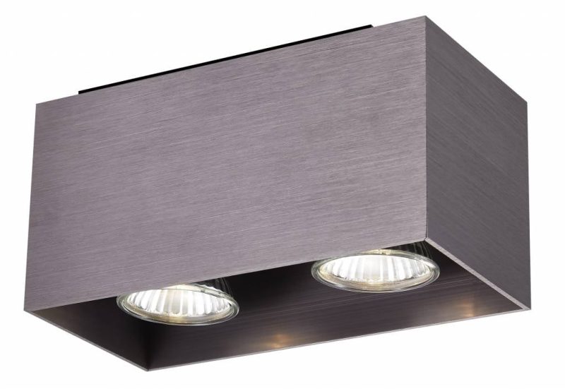 Fantasia Kubo plafondlamp rechthoekig 2x GU10 LED dimbaar zwart
