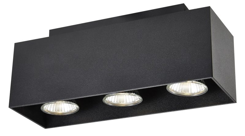 Fantasia Kubo lámpara de techo rectangular 3x GU10 LED regulable negro