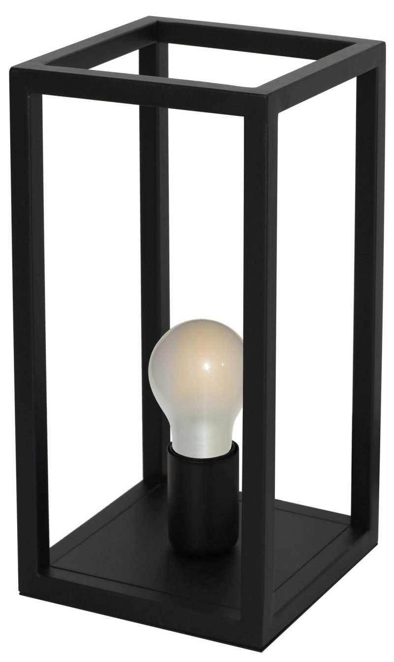 Fantasia Kago tafellamp zwart metaal, E27 fitting, 40,5 cm hoog