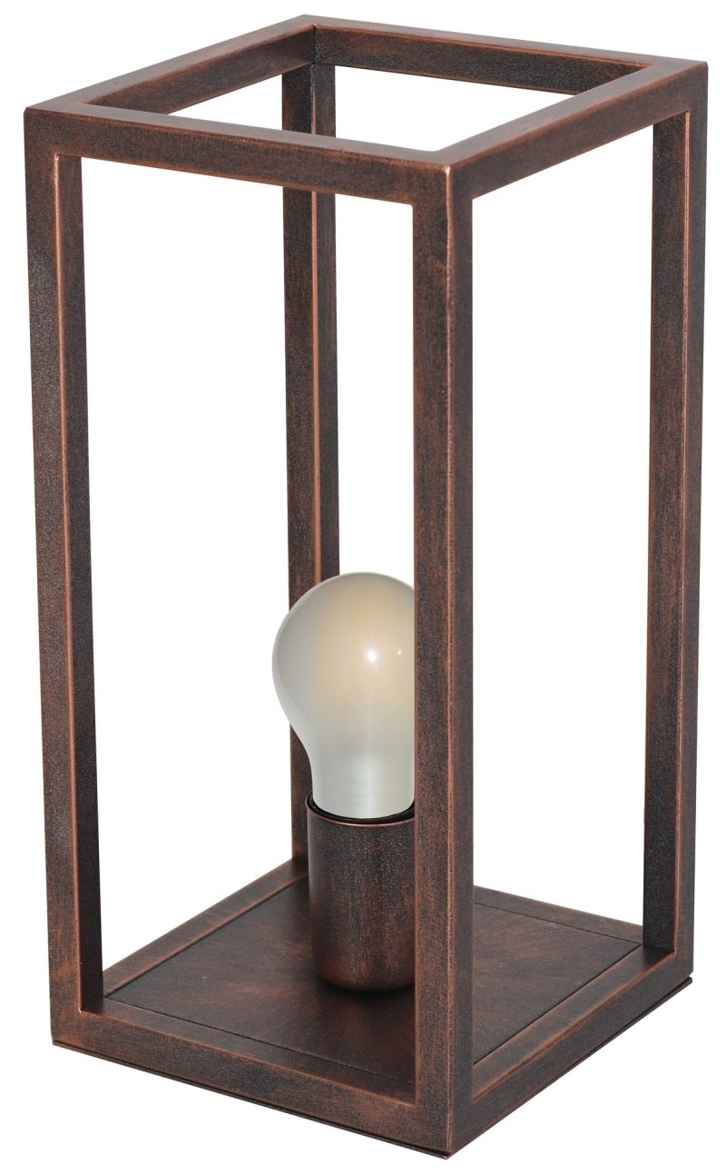 Fantasia Lampe de table Kago rustique métal cuivre vieilli E27