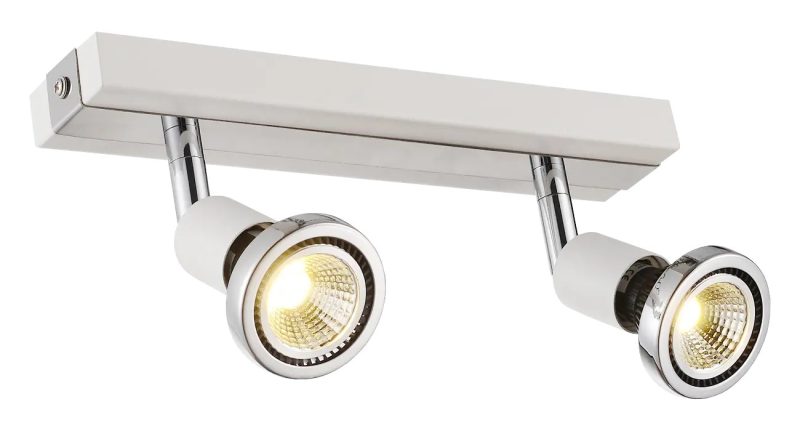 Fantasia Robus ceiling lamp white-chrome, 2x GU10 LED adjustable