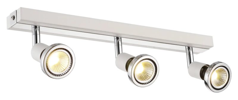 Fantasia Robus Deckenleuchte 3x GU10 LED 5W dimmbar weiß-chrom