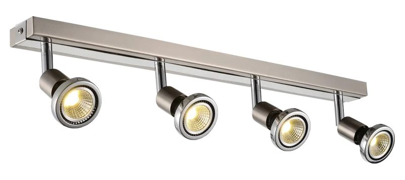 Fantasia Robus ceiling lamp 4x GU10 LED dimmable brushed steel-chrome