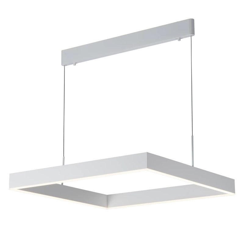 Fantasia Pure square LED pendant light 31W dimmable, white aluminium