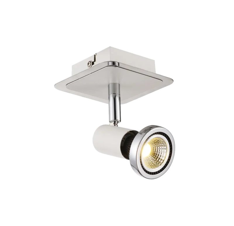 Fantasia Xzibit Deckenspot weiß-chrom, GU10 LED 5W dimmbar