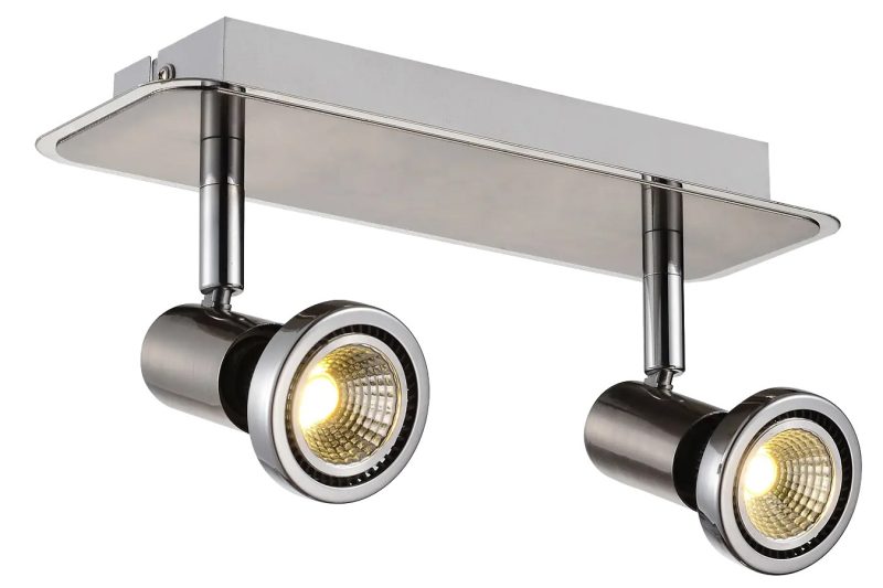 Fantasia Xzibit plafonnier LED dimmable orientable acier brossé-chrome 2xGU10