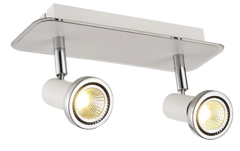 Fantasia Xzibit ceiling lamp white-chrome, 2x GU10 LED 5W dimmable