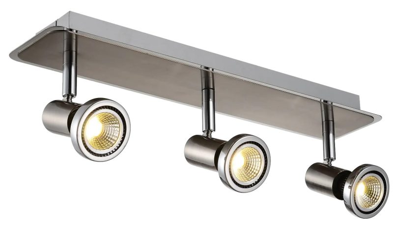 Fantasia Xzibit plafondlamp geborsteld staal-chroom, 3x GU10 LED 5W